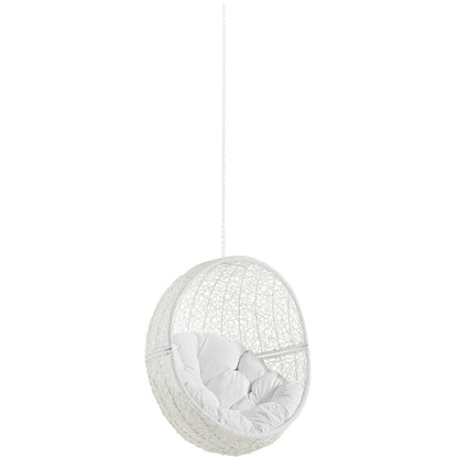 Hide Outdoor Patio Swing Chair Without Stand, White, Rattan 11745