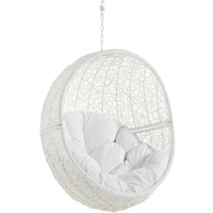 Hide Outdoor Patio Swing Chair Without Stand, White, Rattan 11745