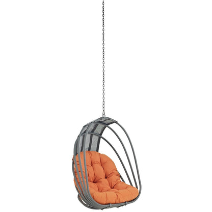 Whisk Outdoor Patio Swing Chair Without Stand, Orange, Rattan 11750