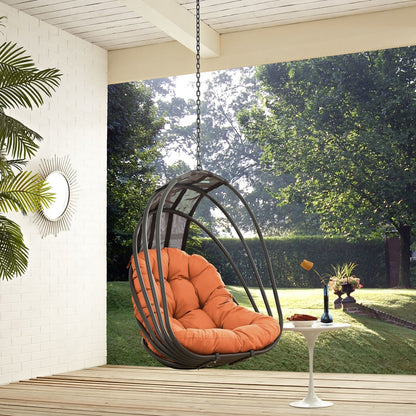 Whisk Outdoor Patio Swing Chair Without Stand, Orange, Rattan 11750
