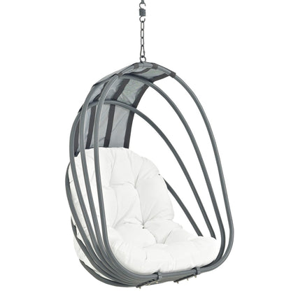 Whisk Outdoor Patio Swing Chair Without Stand, White, Rattan 11753