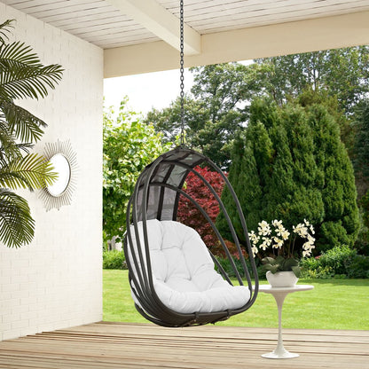 Whisk Outdoor Patio Swing Chair Without Stand, White, Rattan 11753