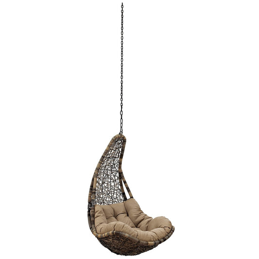 Abate Outdoor Patio Swing Chair Without Stand, Black, Rattan 11754