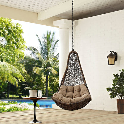 Abate Outdoor Patio Swing Chair Without Stand, Black, Rattan 11754