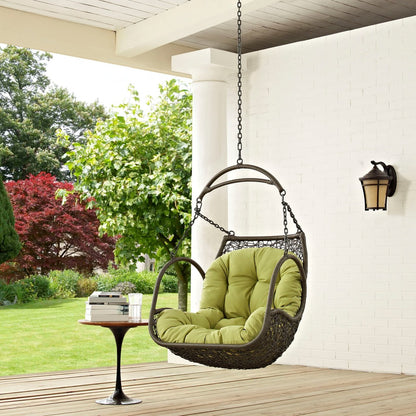 Arbor Outdoor Patio Swing Chair Without Stand, Green, Rattan 11758