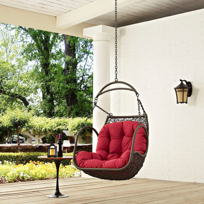Arbor Outdoor Patio Swing Chair Without Stand, Red, Rattan 11759