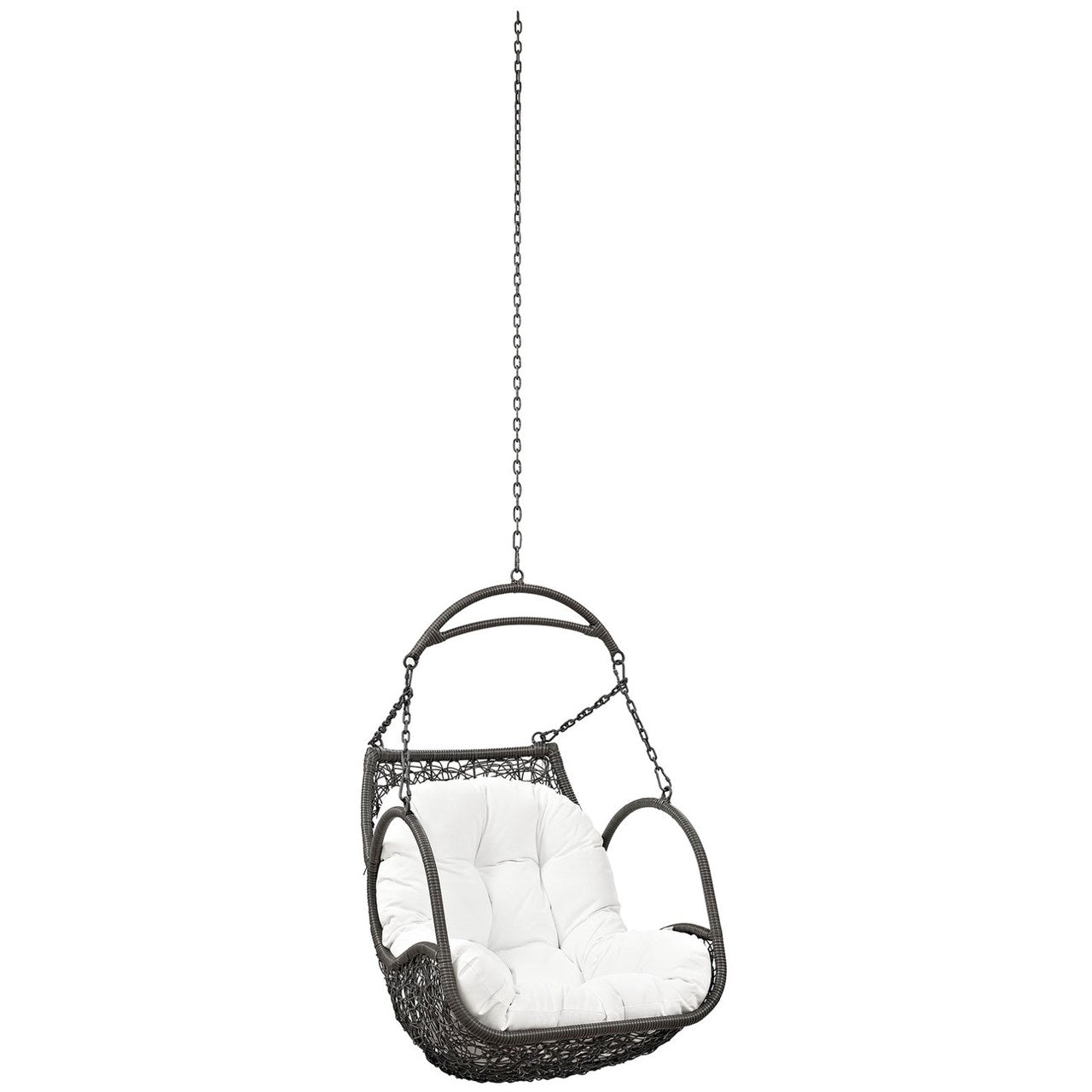 Arbor Outdoor Patio Swing Chair Without Stand, White, Rattan 11760