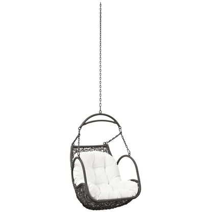 Arbor Outdoor Patio Swing Chair Without Stand, White, Rattan 11760