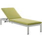 Shore Outdoor Patio Aluminum Chaise with Cushions, Green, Metal 11766