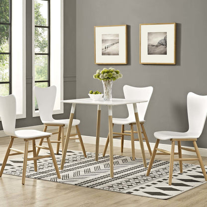 Continuum 28" Square Dining Table, Wood, White 13608