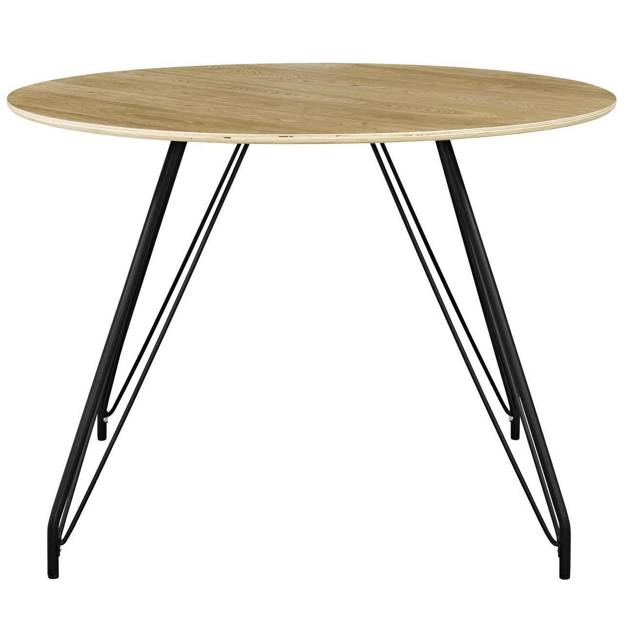Satellite Circular Dining Table, Wood Metal Steel, Natural 13611