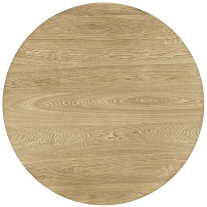 Satellite Circular Dining Table, Wood Metal Steel, Natural 13611