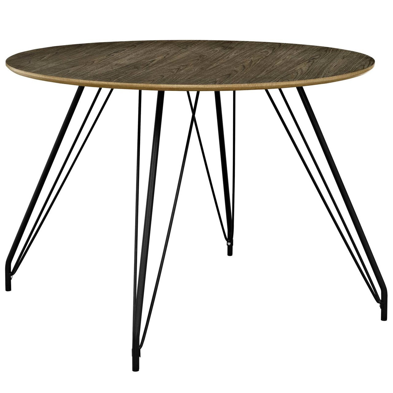 Satellite Circular Dining Table, Wood Metal Steel, Brown 13612