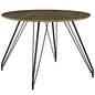 Satellite Circular Dining Table, Wood Metal Steel, Brown 13612
