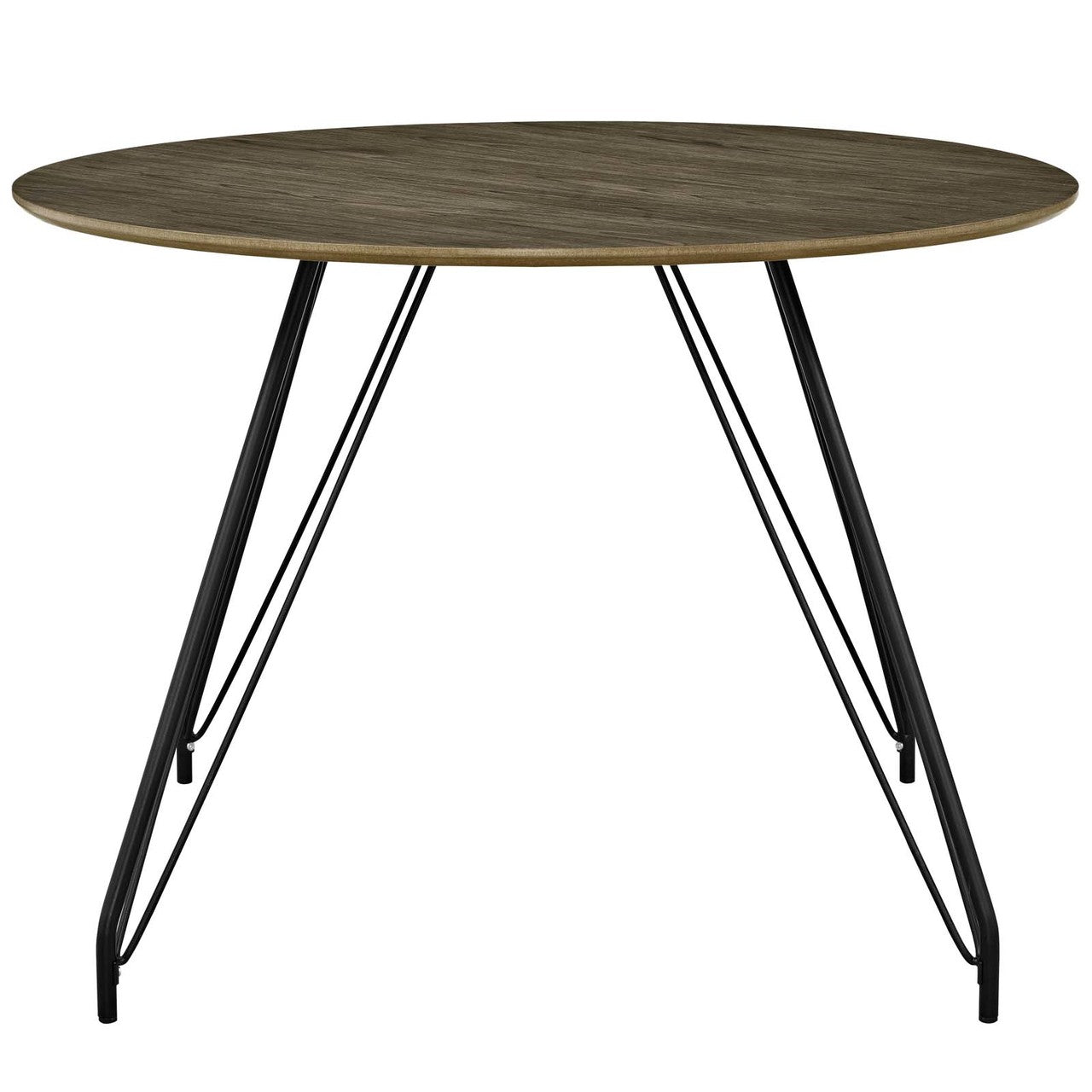 Satellite Circular Dining Table, Wood Metal Steel, Brown 13612