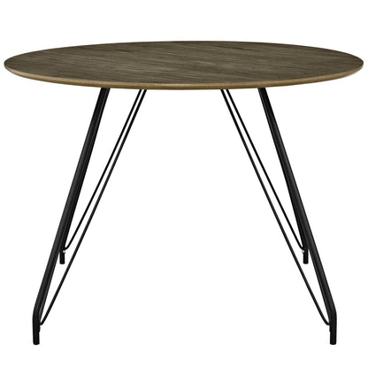 Satellite Circular Dining Table, Wood Metal Steel, Brown 13612