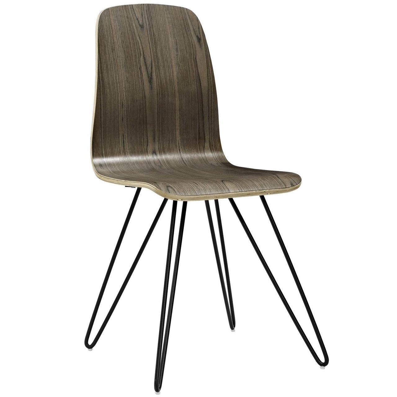 Drift Bentwood Dining Side Chair, Metal Steel Wood, Brown 13614