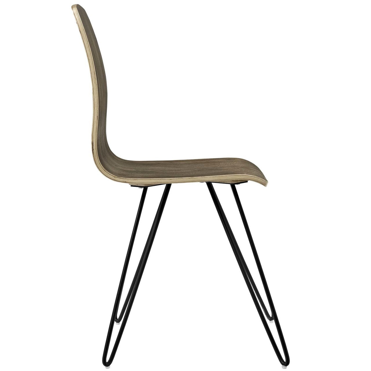 Drift Bentwood Dining Side Chair, Metal Steel Wood, Brown 13614