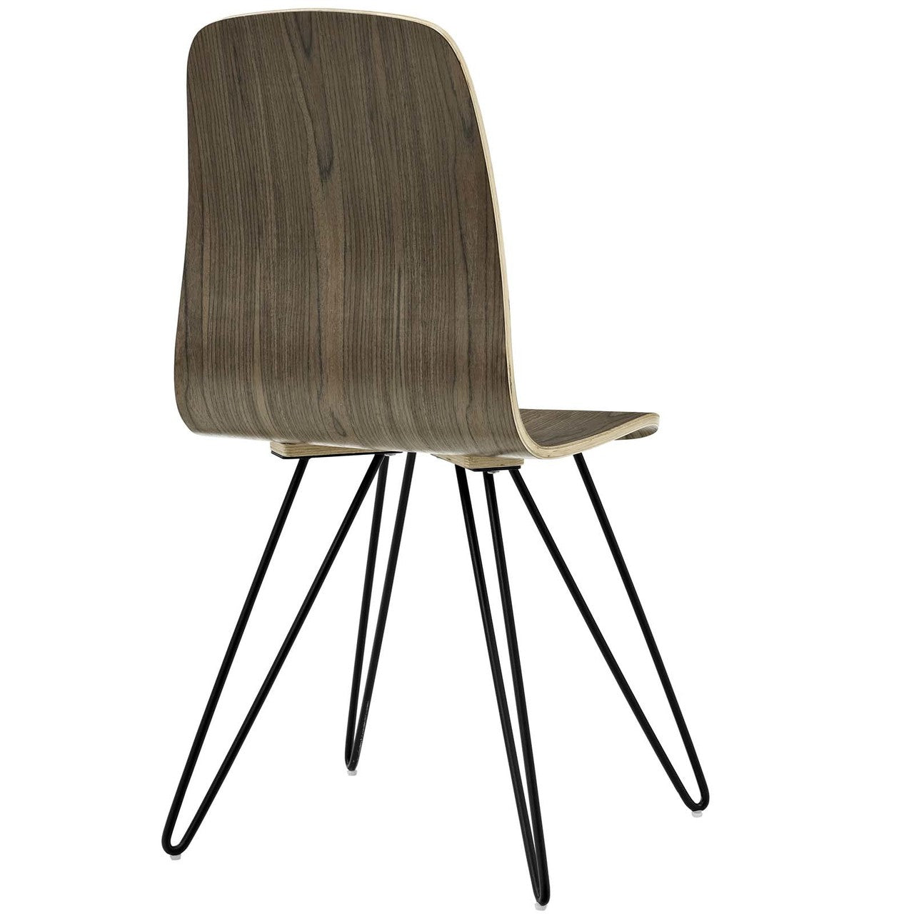 Drift Bentwood Dining Side Chair, Metal Steel Wood, Brown 13614