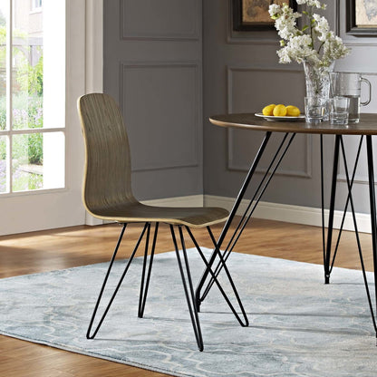 Drift Bentwood Dining Side Chair, Metal Steel Wood, Brown 13614