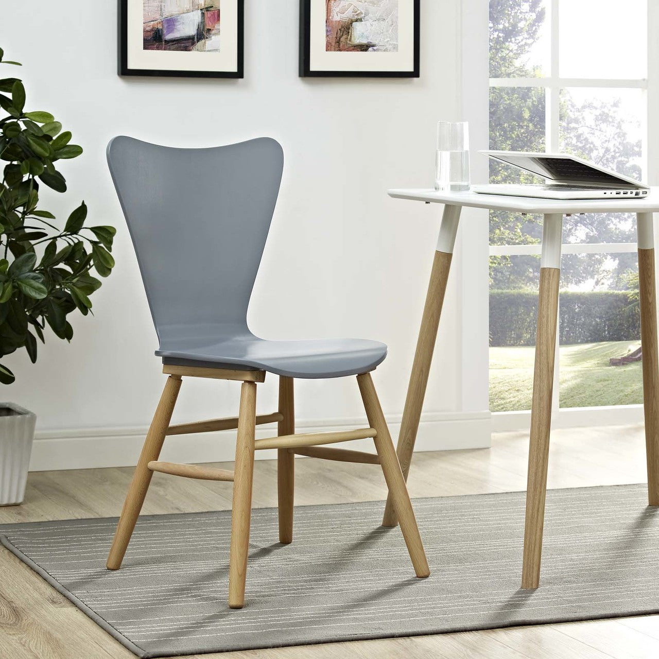 Cascade Wood Dining Chair, Wood, Grey Gray 13616