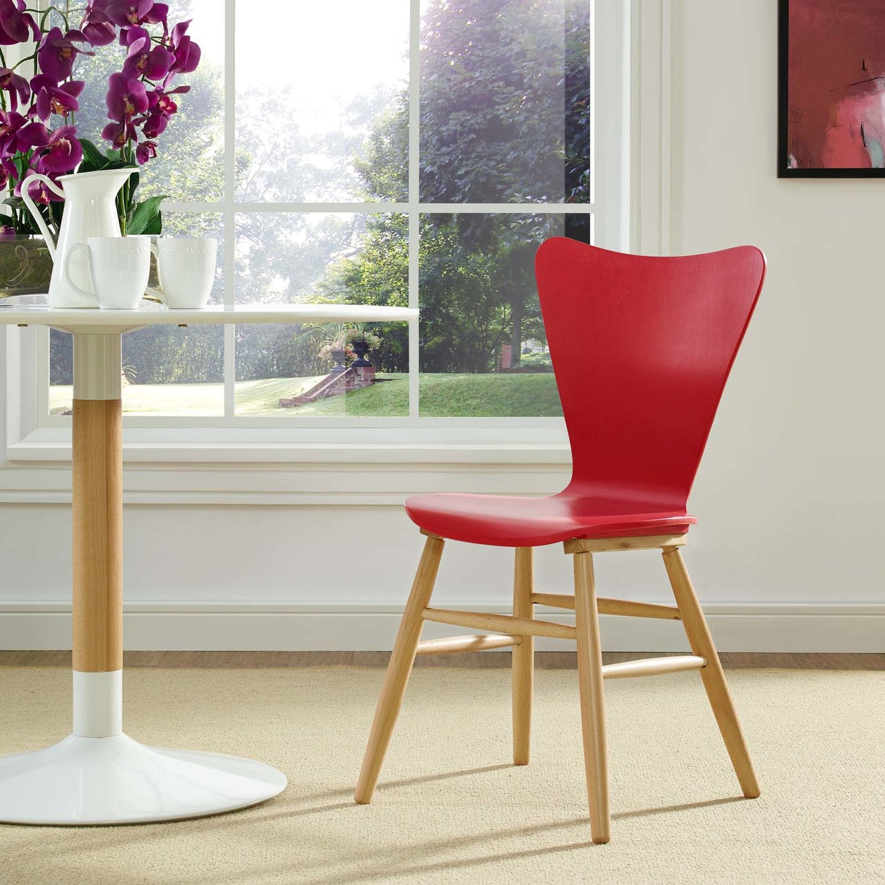 Cascade Wood Dining Chair, Wood, Red 13618
