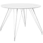 Satellite Circular Dining Table, Wood Metal Steel, White 13620