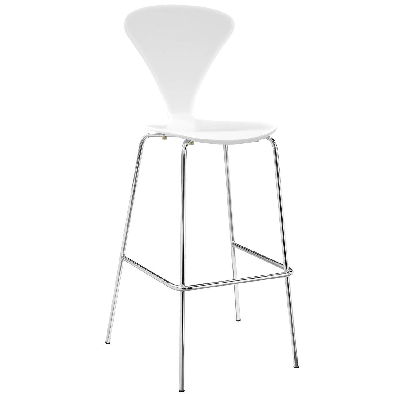 Passage Dining Bar Stool, Wood Metal Steel, White 13624