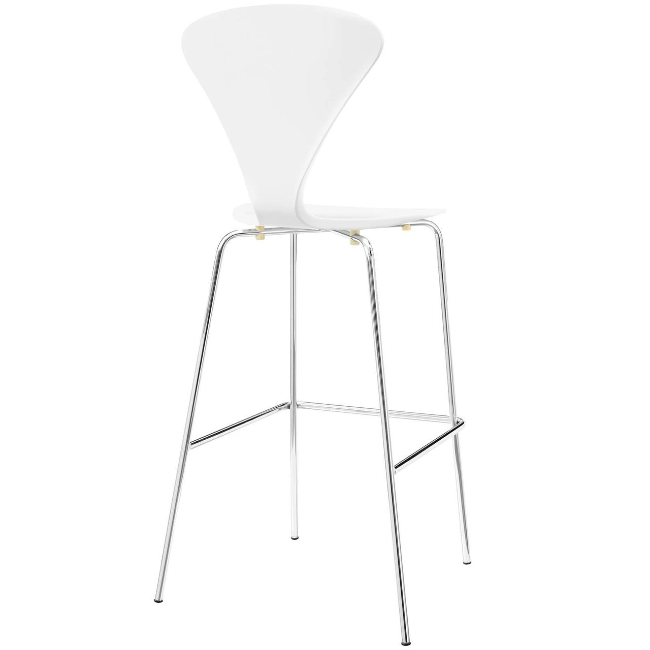 Passage Dining Bar Stool, Wood Metal Steel, White 13624