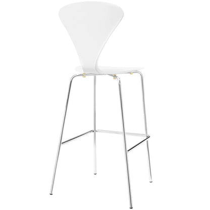 Passage Dining Bar Stool, Wood Metal Steel, White 13624