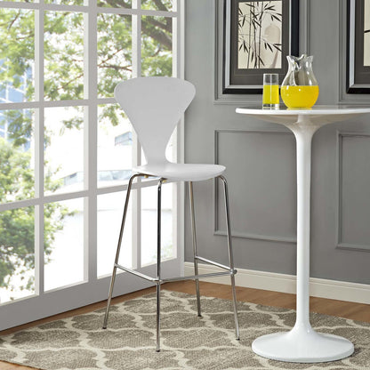 Passage Dining Bar Stool, Wood Metal Steel, White 13624
