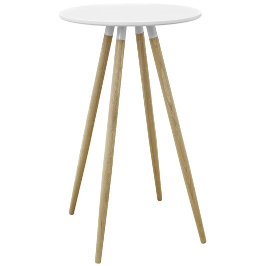 Track Round Bar Table, Wood, White 13625