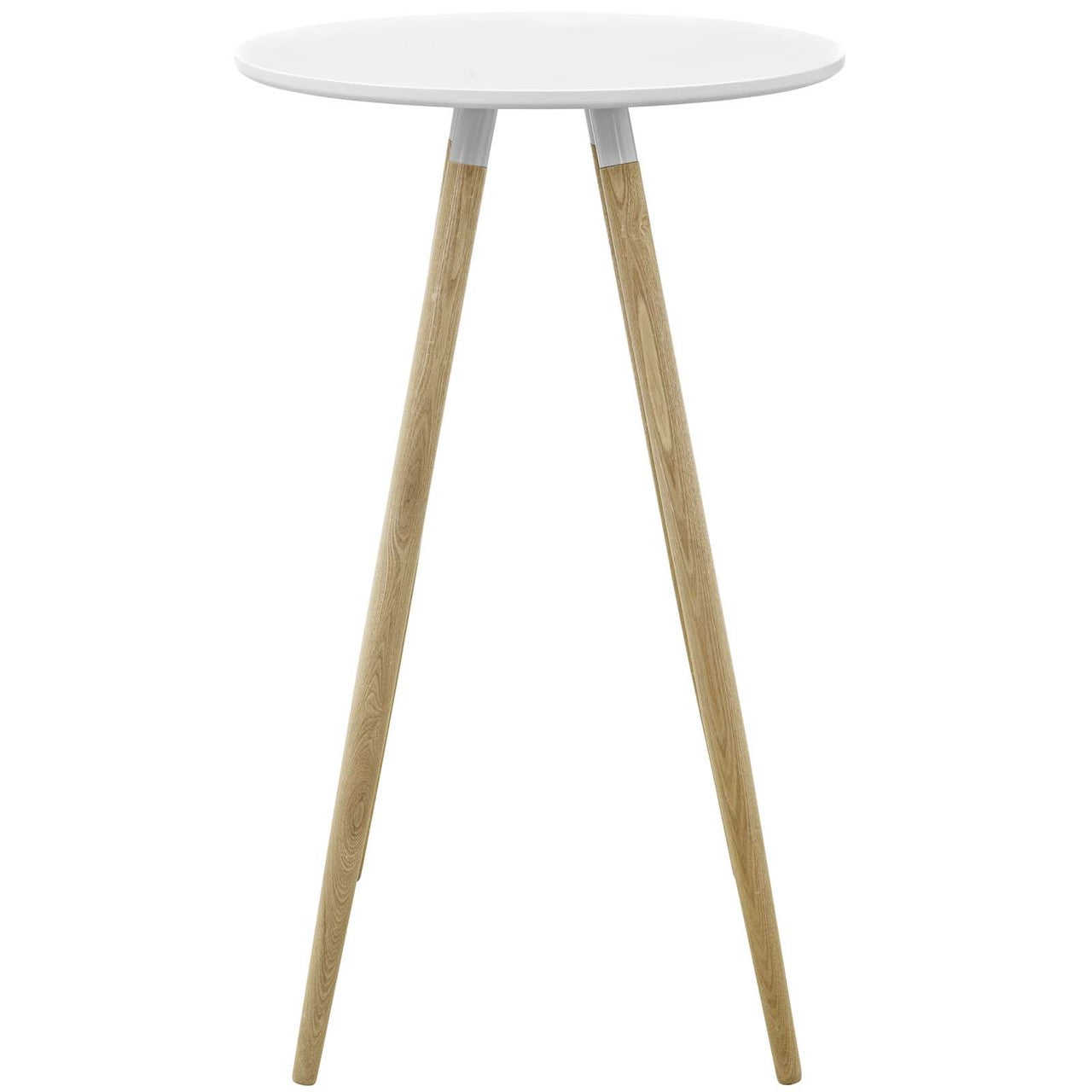 Track Round Bar Table, Wood, White 13625