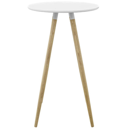 Track Round Bar Table, Wood, White 13625