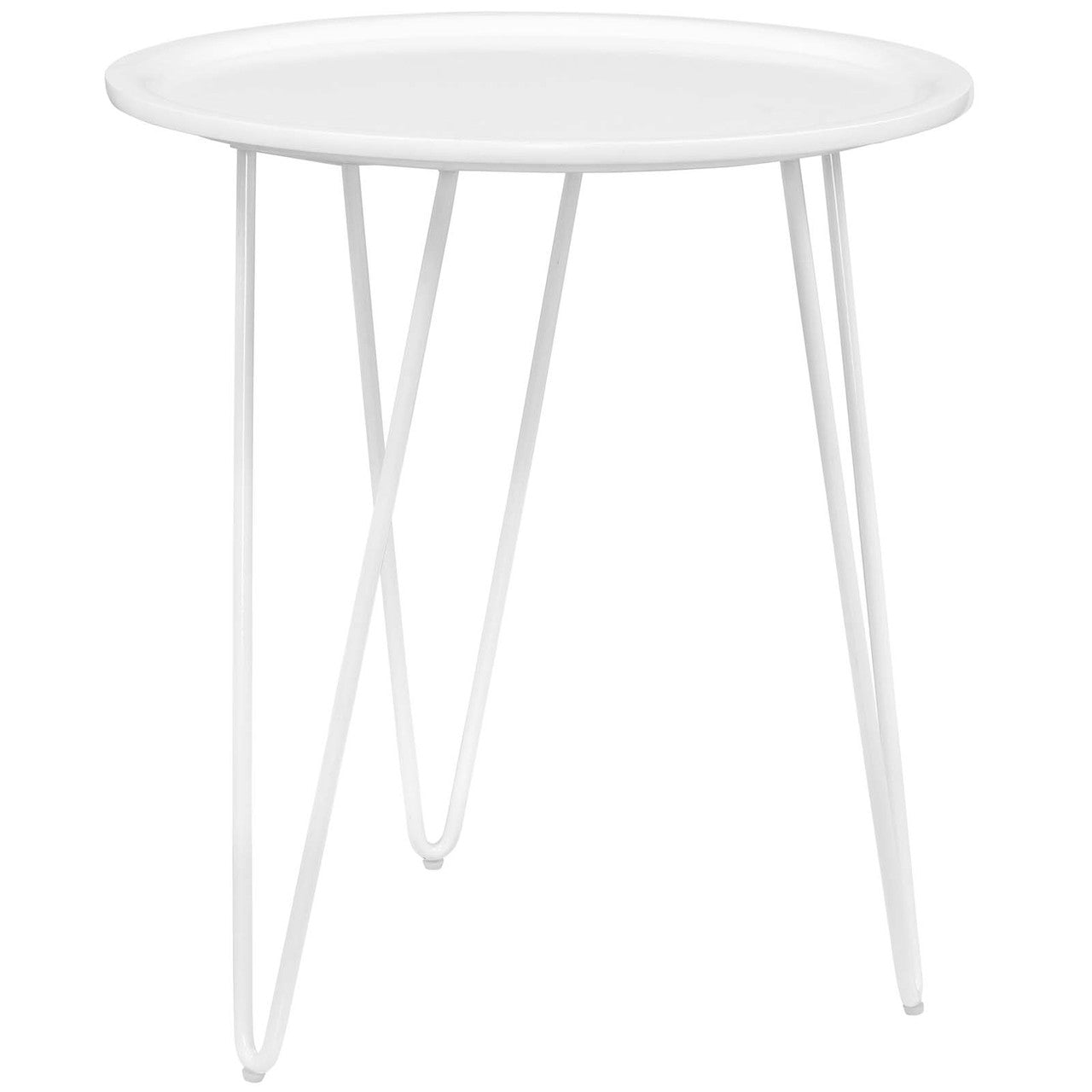 Digress Side Table, Metal Steel, White 13627