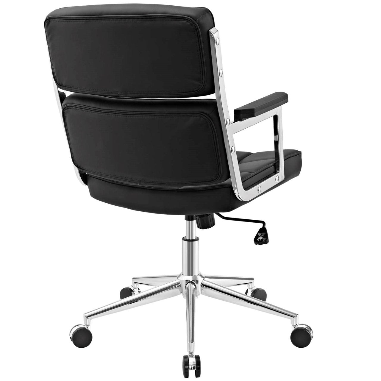 Portray Highback Upholstered Vinyl Office Chair, Black, Faux Leather 13154