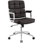 Portray Highback Upholstered Vinyl Office Chair, Brown, Faux Leather 13155