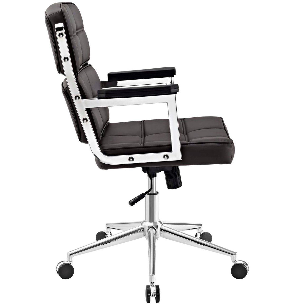 Portray Highback Upholstered Vinyl Office Chair, Brown, Faux Leather 13155