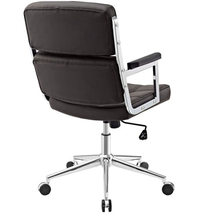 Portray Highback Upholstered Vinyl Office Chair, Brown, Faux Leather 13155