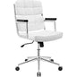 Portray Highback Upholstered Vinyl Office Chair, White, Faux Leather 13157