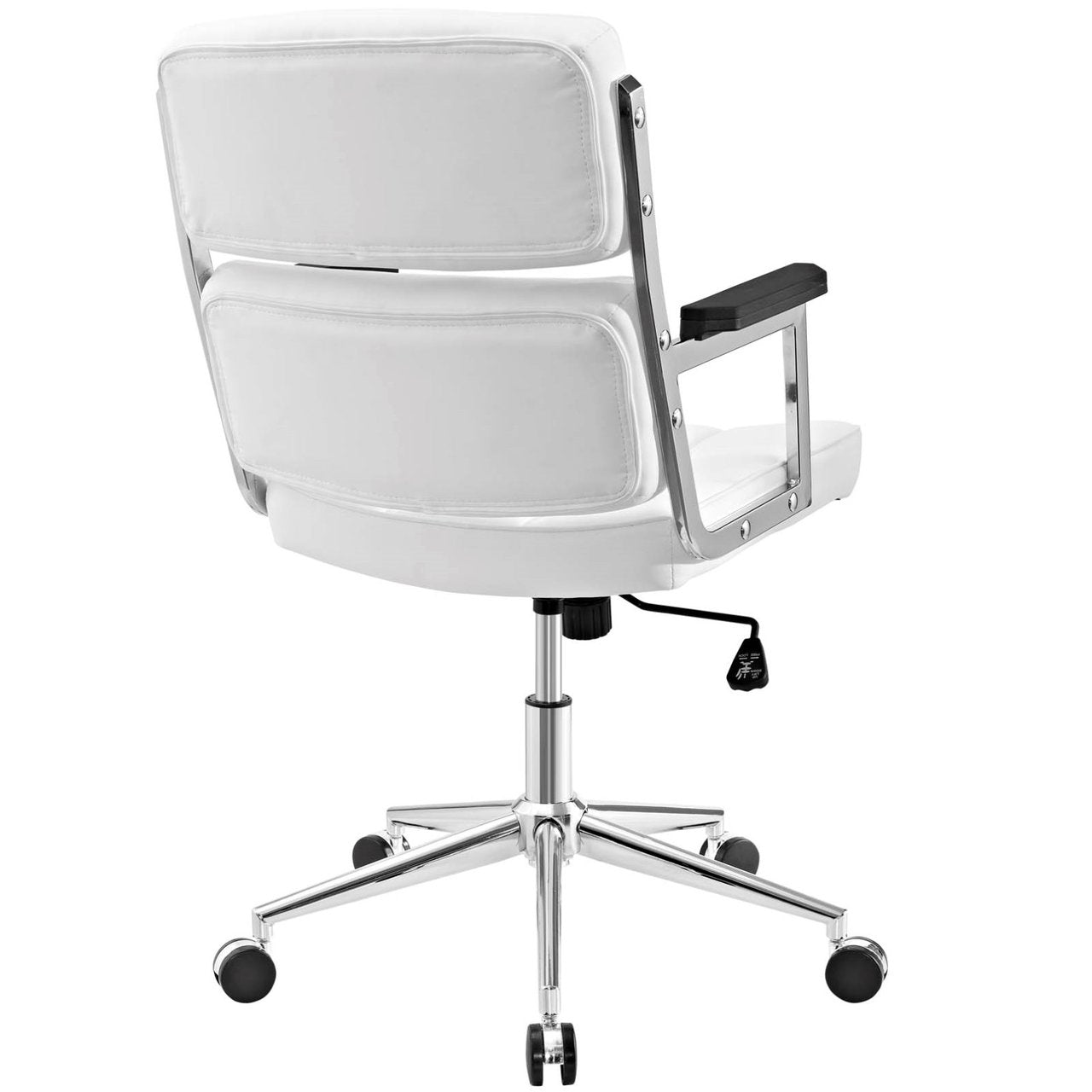 Portray Highback Upholstered Vinyl Office Chair, White, Faux Leather 13157