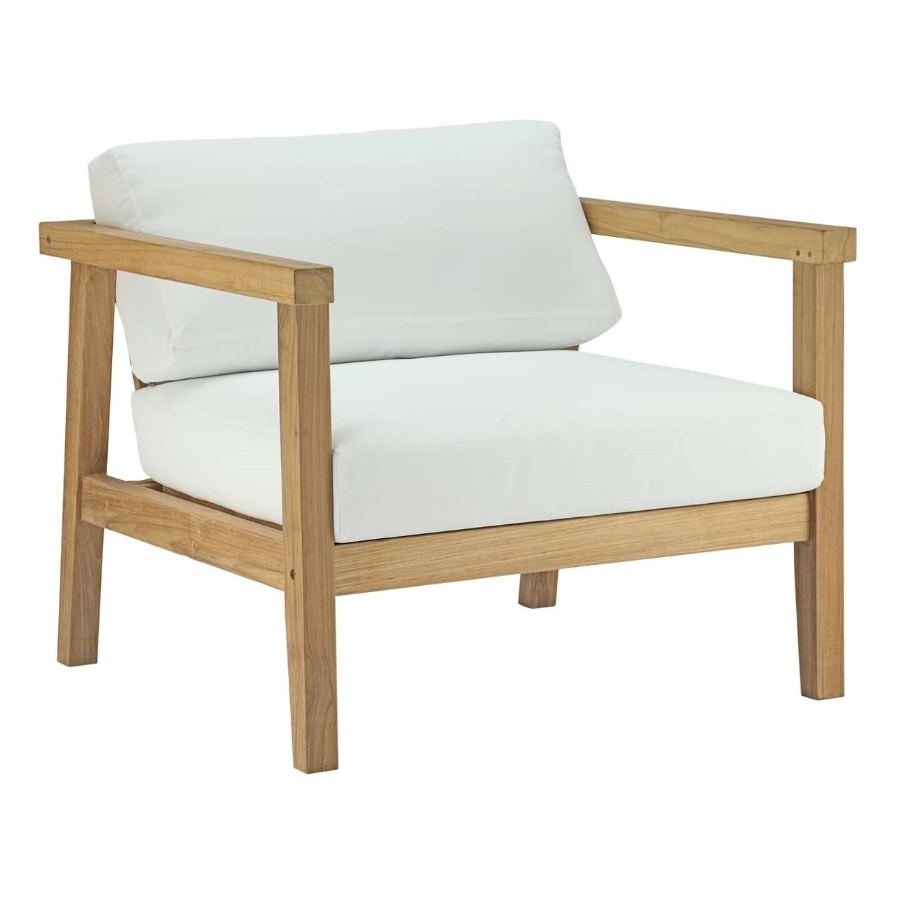 Bayport Outdoor Patio Teak Armchair, White, Wood 11775
