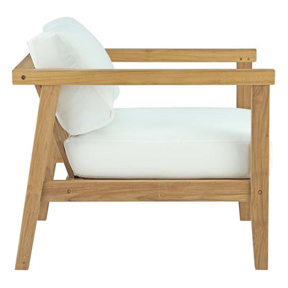 Bayport Outdoor Patio Teak Armchair, White, Wood 11775