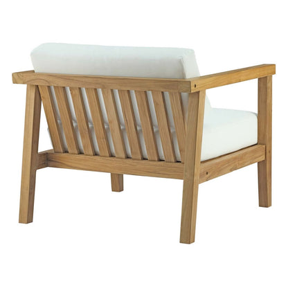 Bayport Outdoor Patio Teak Armchair, White, Wood 11775
