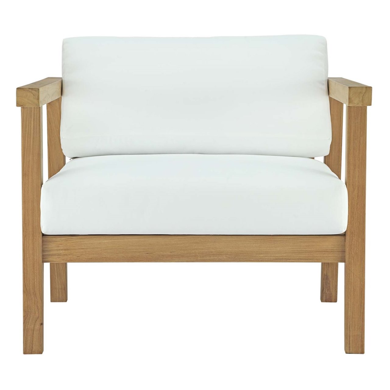 Bayport Outdoor Patio Teak Armchair, White, Wood 11775