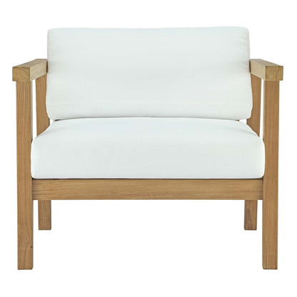 Bayport Outdoor Patio Teak Armchair, White, Wood 11775