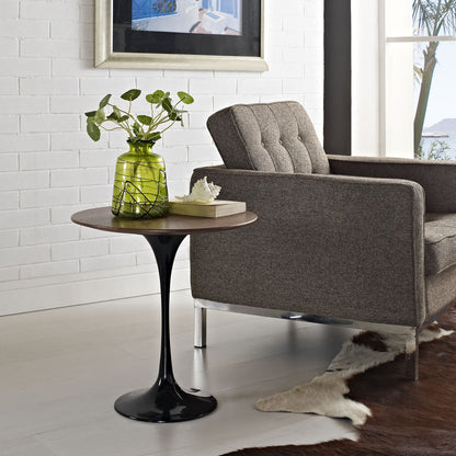 Lippa Wood Top Side Table in Black