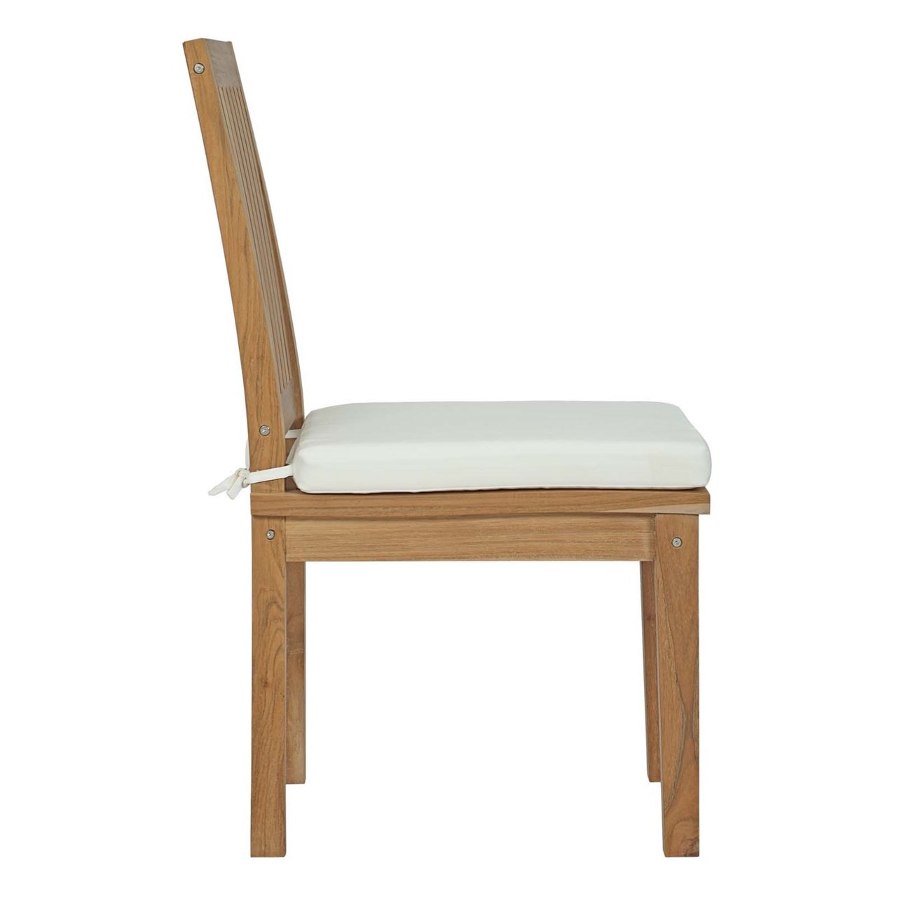 Marina Outdoor Patio Teak Dining Chair, White, Wood 11780