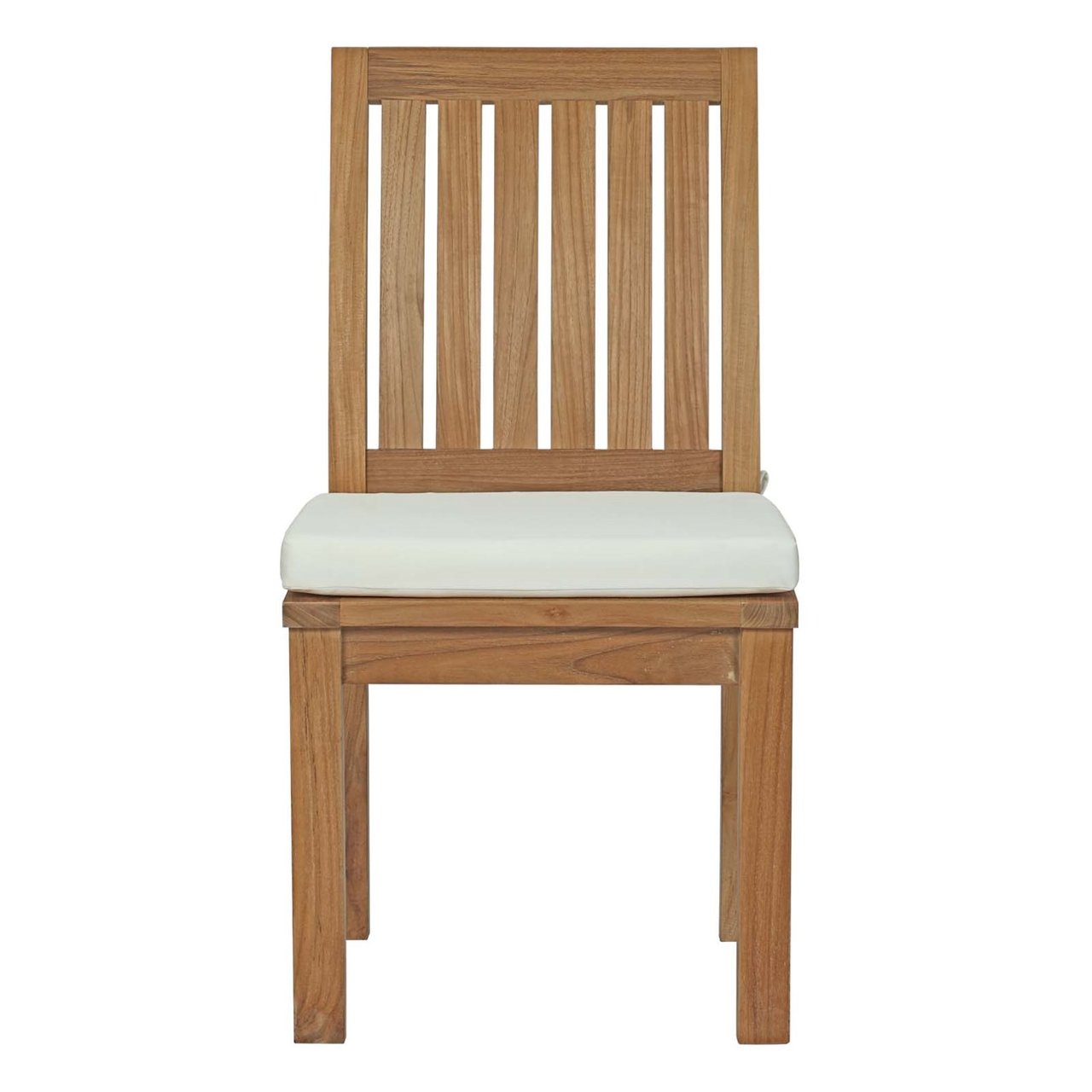Marina Outdoor Patio Teak Dining Chair, White, Wood 11780