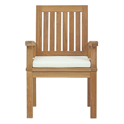 Marina Outdoor Patio Teak Dining Chair, White, Wood 11781